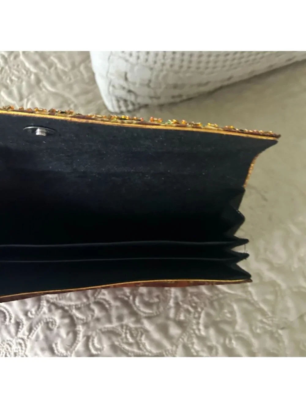Vintage Green Beaded Floral Embellished Clutch